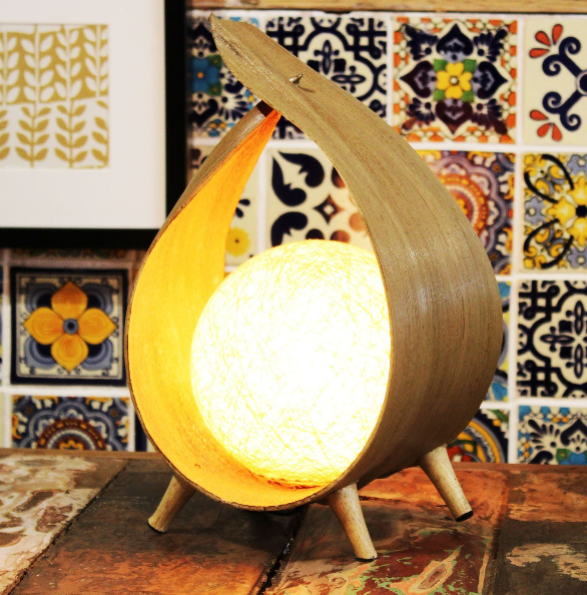 Natural Coconut Lamp - Natural Wrapover