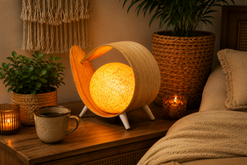 Natural Coconut Lamp - Natural Loop