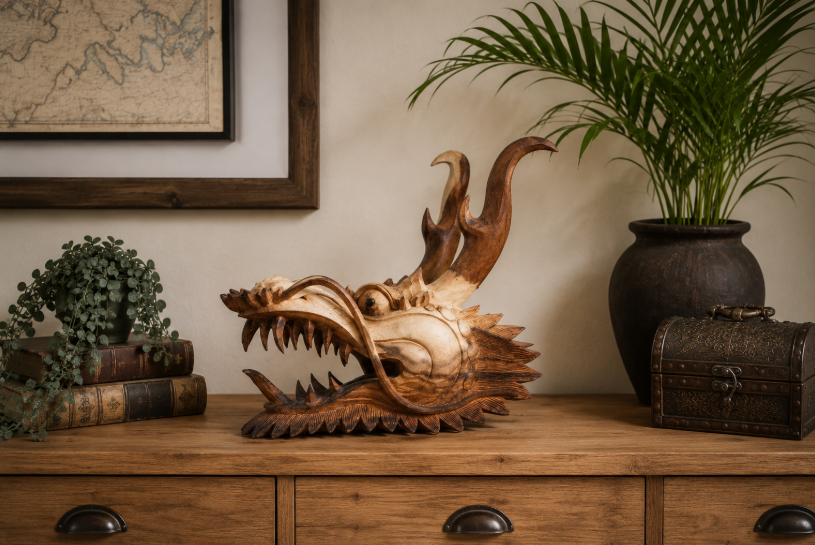 Dragon Head Carving - Large