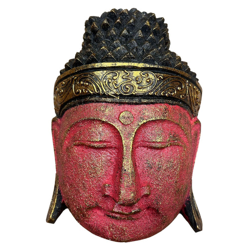 Buddha Head - 25cm - Red Shine Finish