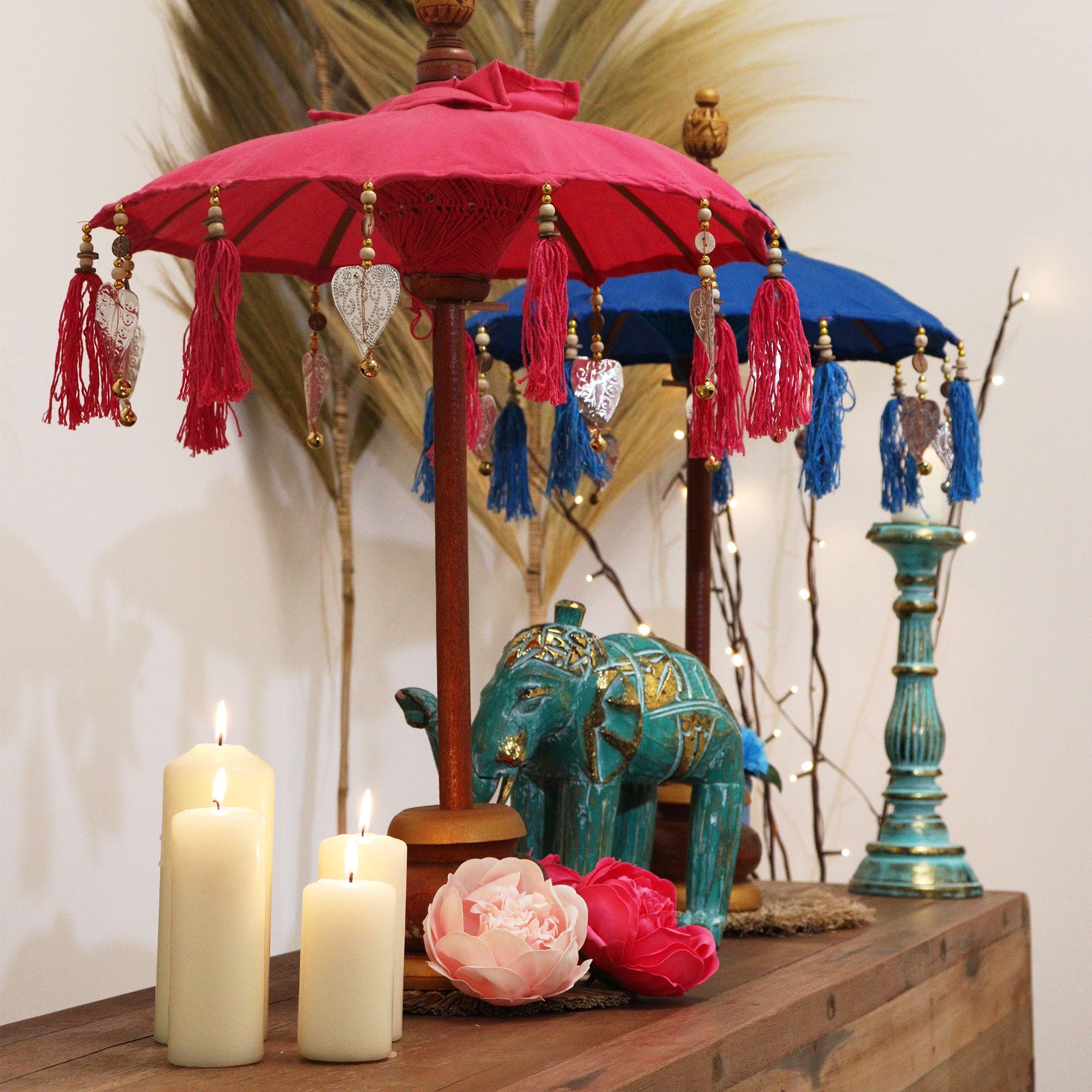 Bali Home Decor Parasol - Cotton - Blue