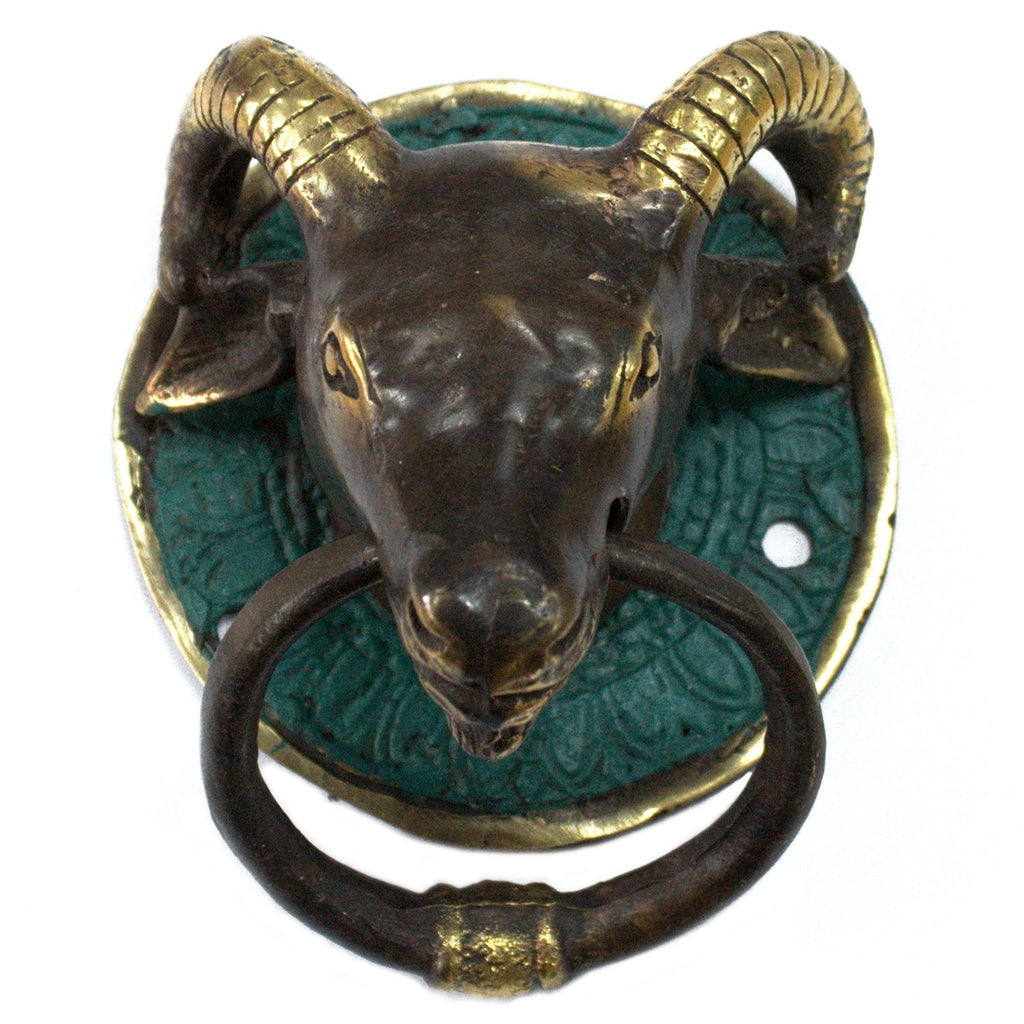 Brass Door Knocker - Ram's Head