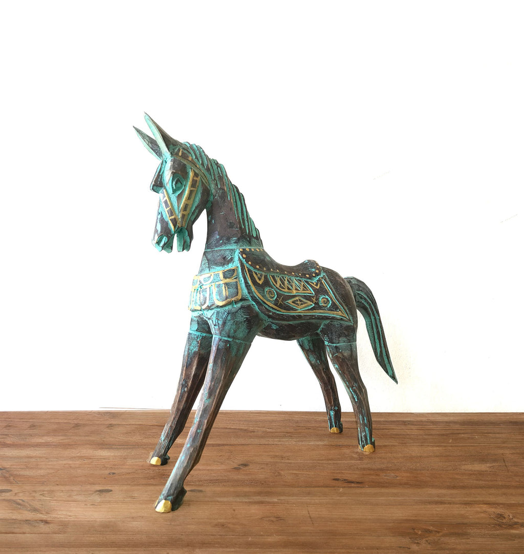Horse - Gold & Turquoise - Medium
