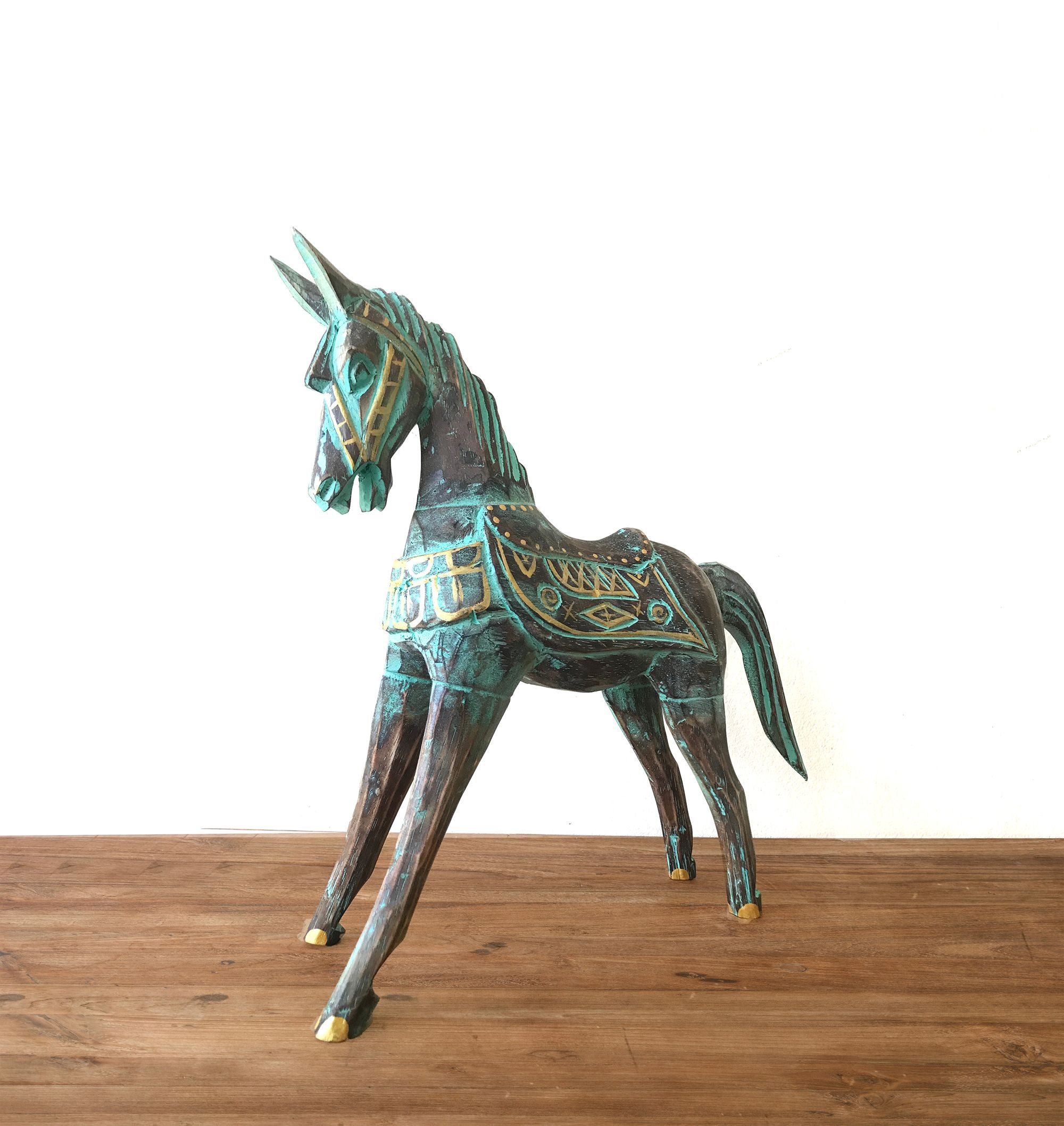 Horse - Gold & Turquoise - Medium