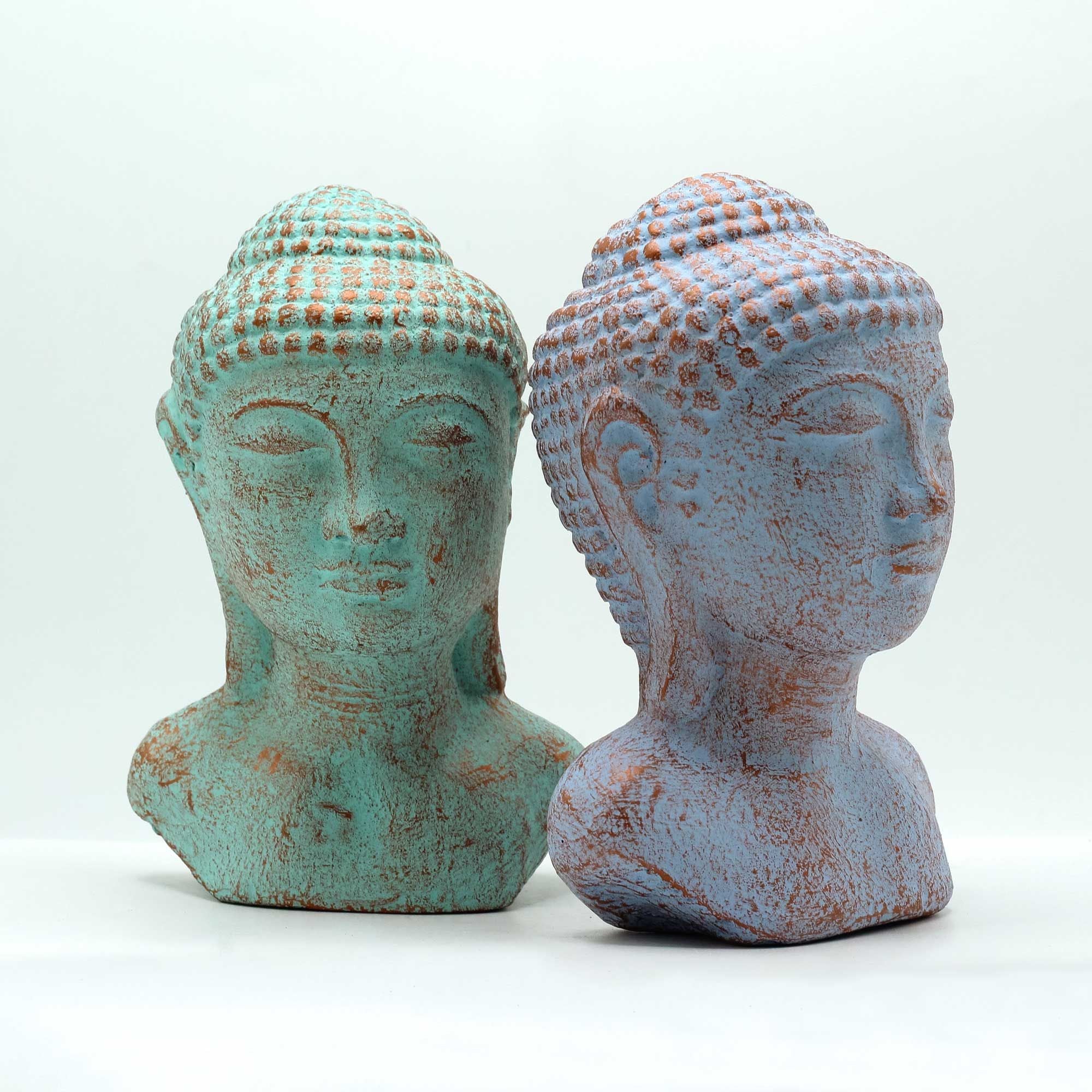 Tranquility Buddha Head  - Green Copper