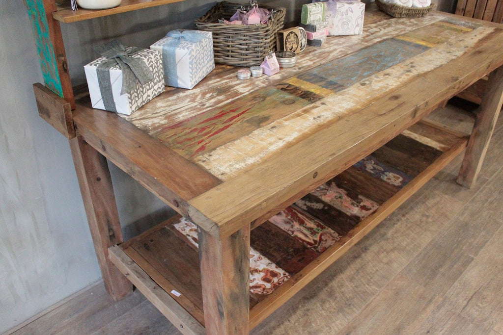 2.2m Standard Table with top shelf