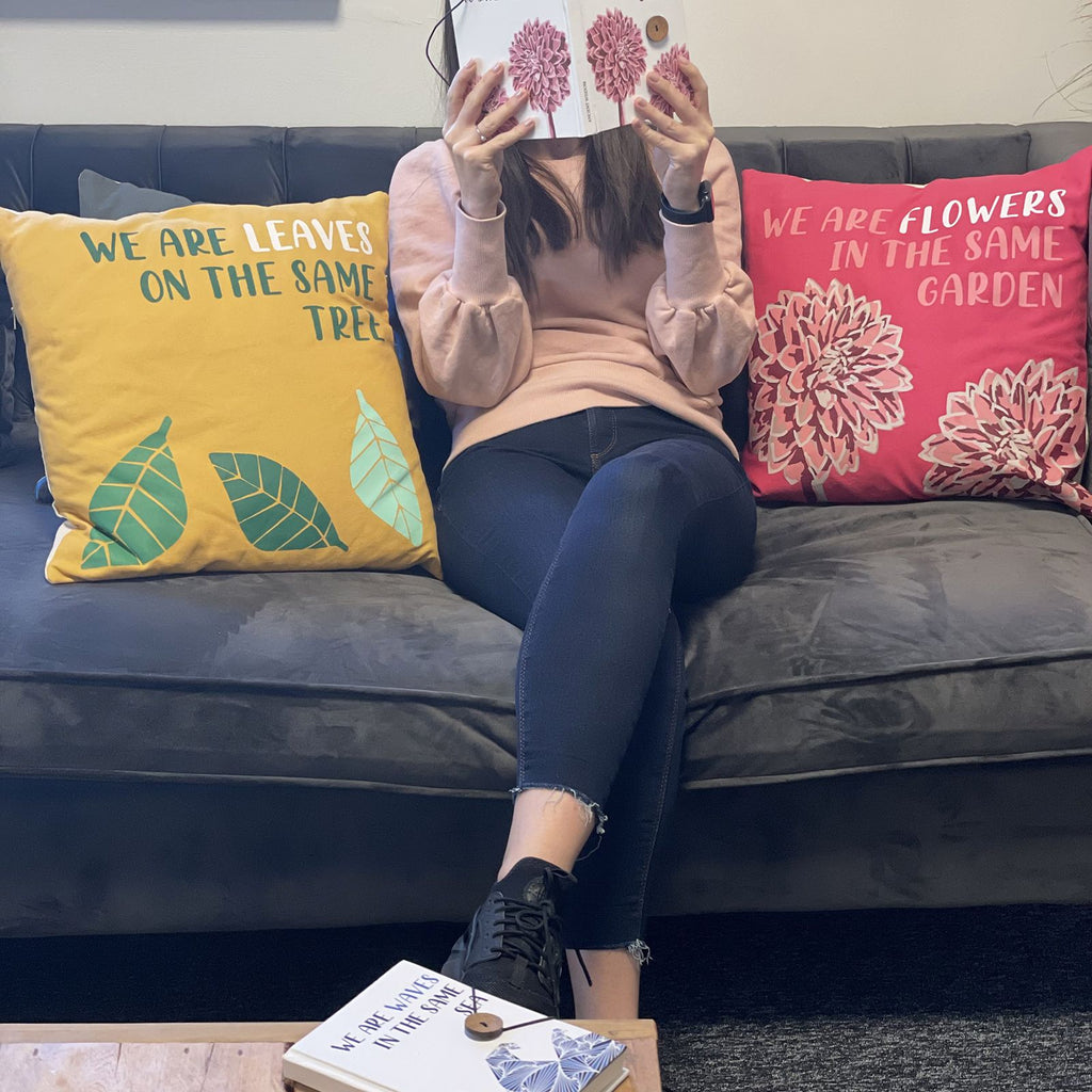 Set of 3 Cotton Cushion Covers – “We Are Leaves” Design