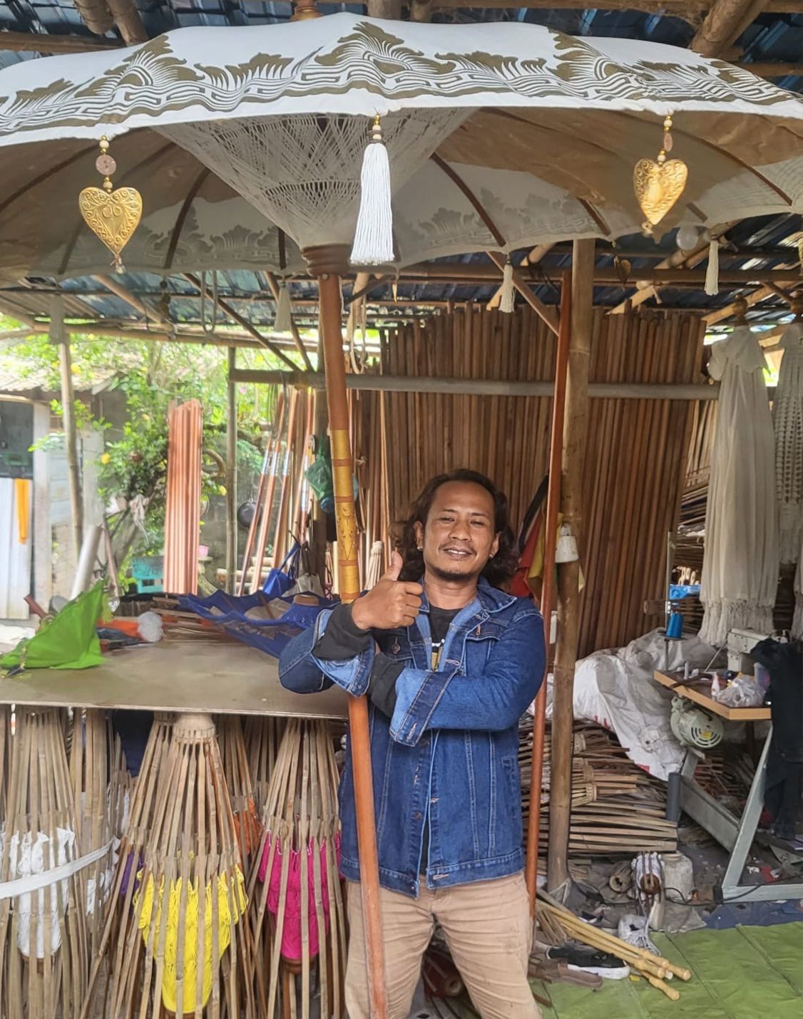 Hand-crafted Balinese Parasol Orange