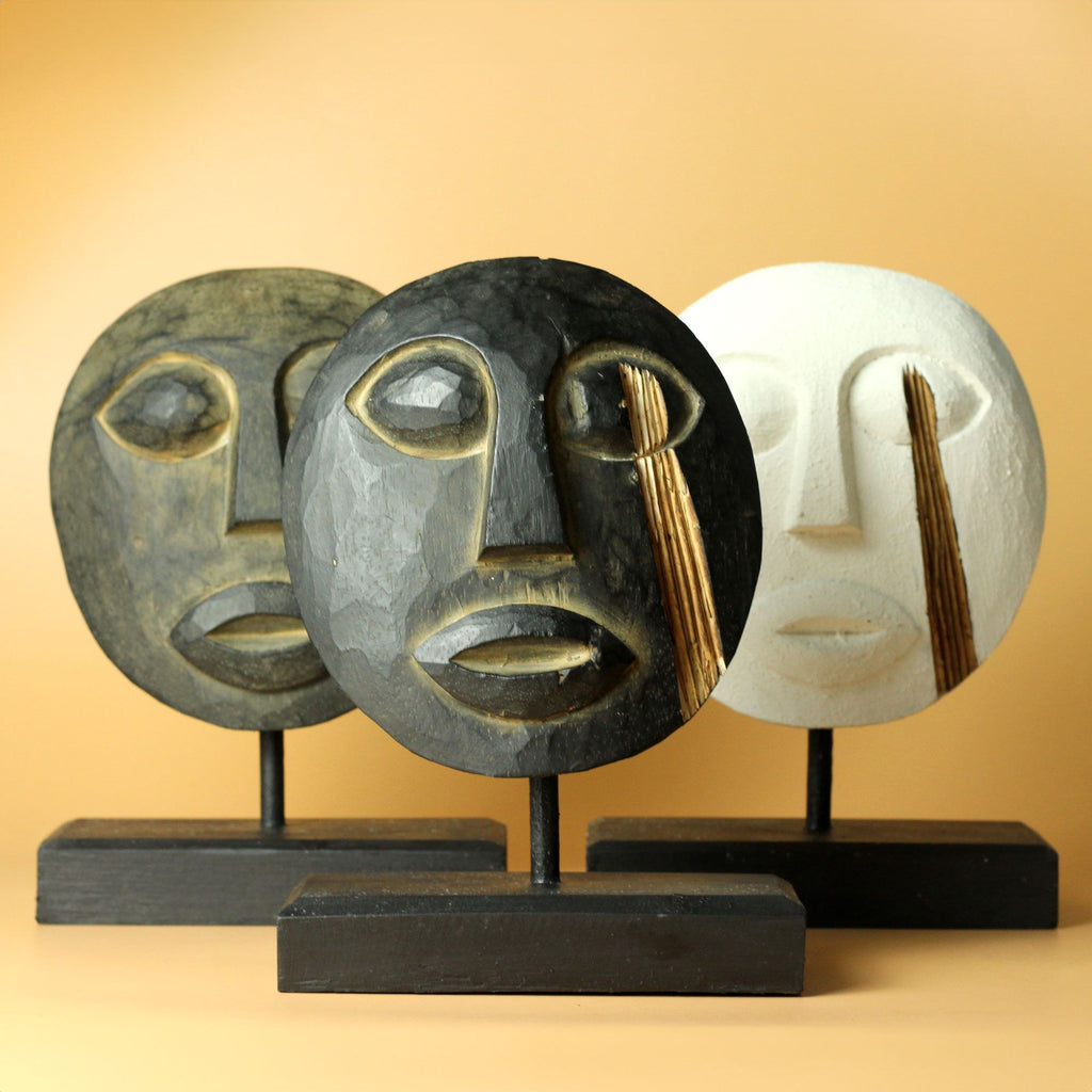 Timor Tribal Decorative Mask - White