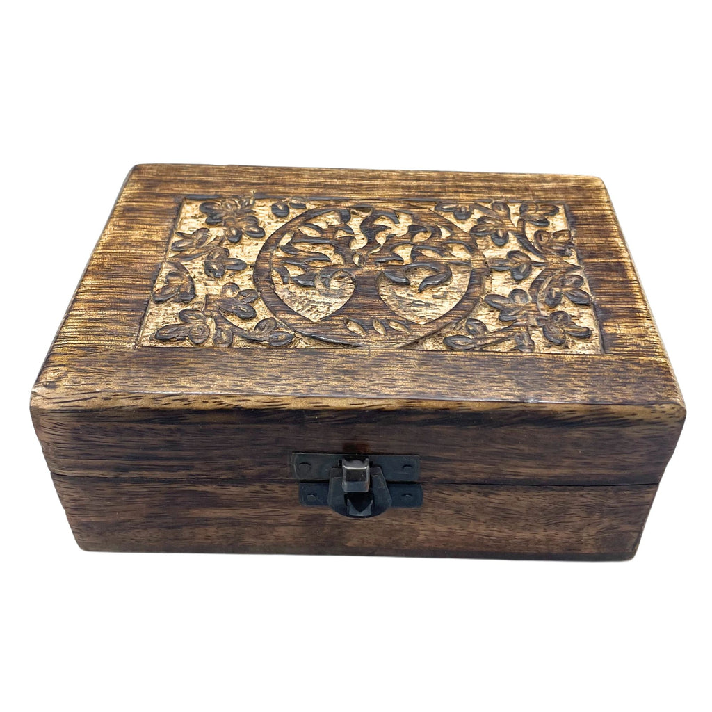 Mango Wood Keepsake Box - Tree of Life - Medium