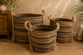 Seagrass & Banana Leaf Baskets - Natural Browns- Set of 3