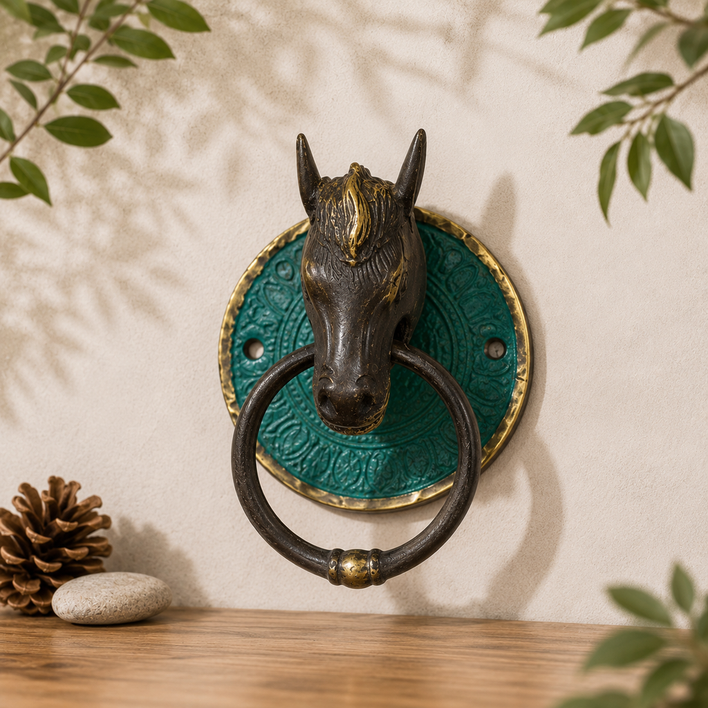 Brass Door Knocker - Horses Head
