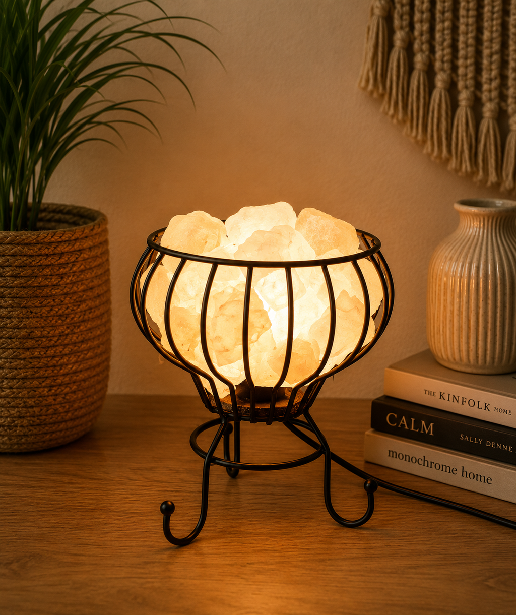 Low Salt Rock Brazier, White Salt Chunks, Cable & Bulb